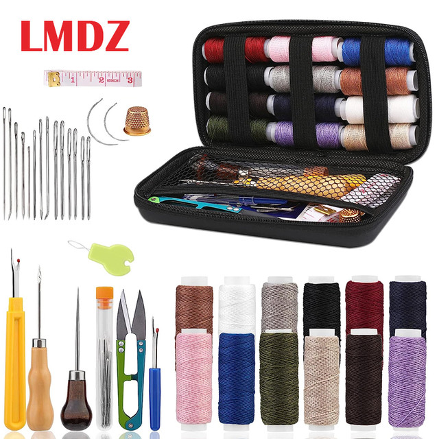 LMDZ Repair Sewing Kit Heavy Duty Sewing Kit with Leather Sewing Needles  Curved Needles Leather Sewing Kit for Tent Sofa - AliExpress